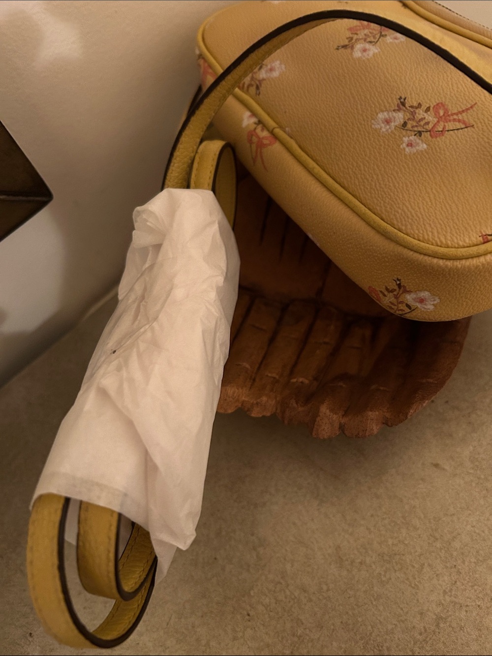 Coach Yellow Floral Leather Crossbody Bag - Picture 5 of 11